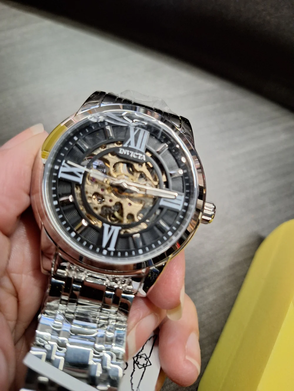 NEW in Box Invicta Objet D‎ Art Silver Automatic Watch Skeleton Dial 69132
